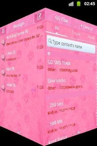 Pink 2 GO SMS PRO Theme