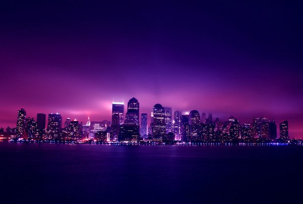 New York Purple Lights