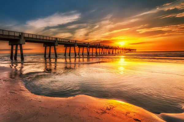 HDR Sunset Over Pier