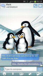 GO SMS Pro Theme Penguins