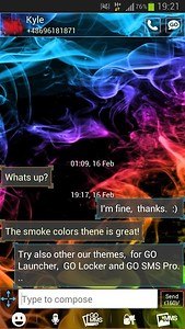 GO SMS Theme Color Smoke