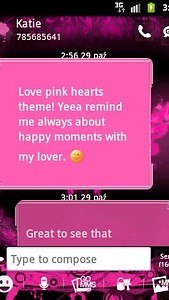 GO SMS Pro Theme Pink Heart