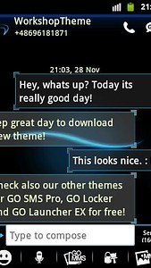 GO SMS Theme Blue Simple
