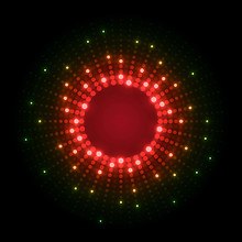 Neon Dots Circles Red