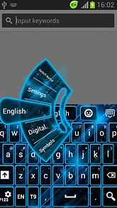 GO Keyboard Theme Blue Neon