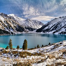Mountain Lake In Winter