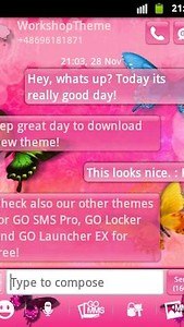 GO SMS Pro Theme Pink Nice