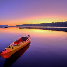 Kayak Floating On A Lake